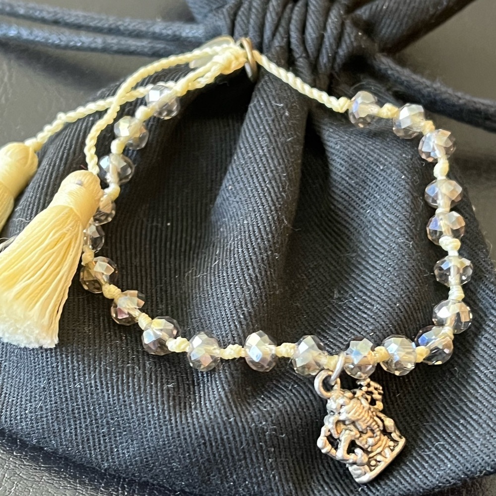 Elephant Charm & Crystal tassel bracelet
